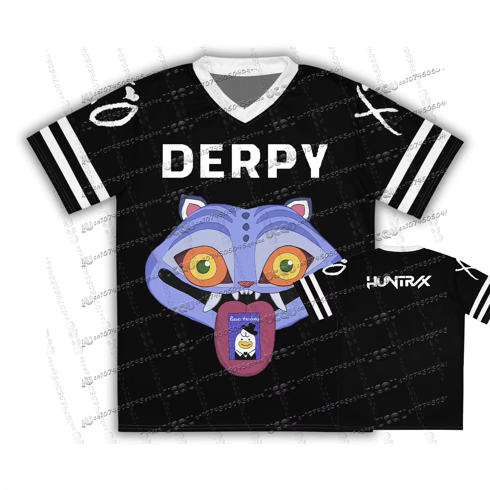 2025 New Korean Y2k Streetwear Anime K-Pop Demon Hunters Derpy Tiger Football Sports T-Shirt Kids Men Women's Loose Casual Tops