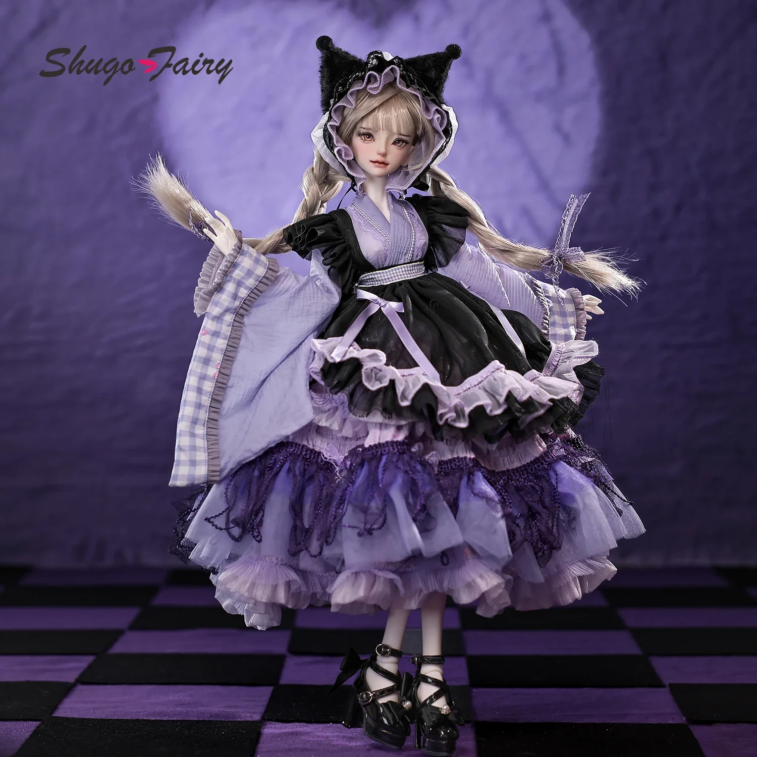 Shugafairy bast original bjd boneca 1/4 cabeça bariy impertinente pequeno diabo estilo anime menina conjunta brinquedos conjunto completo