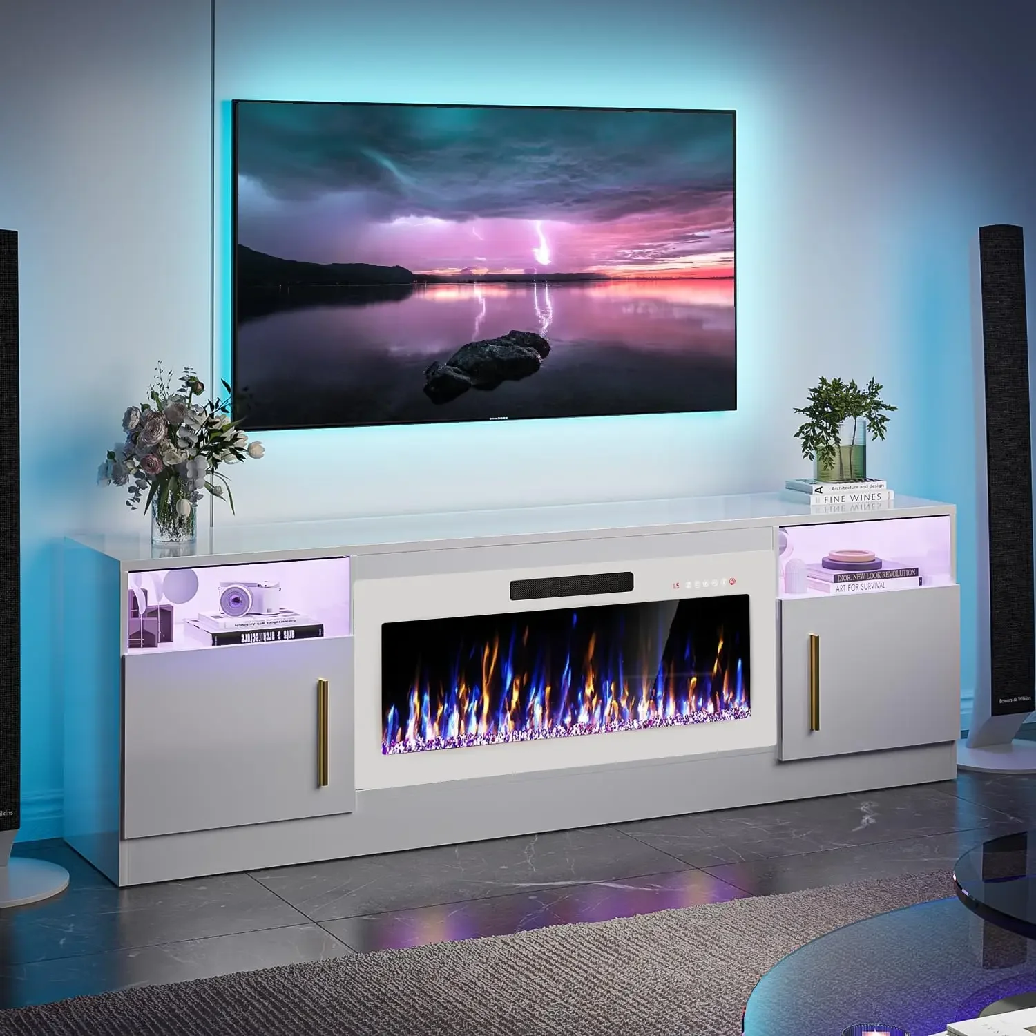 TV Stand Fireplace with 36