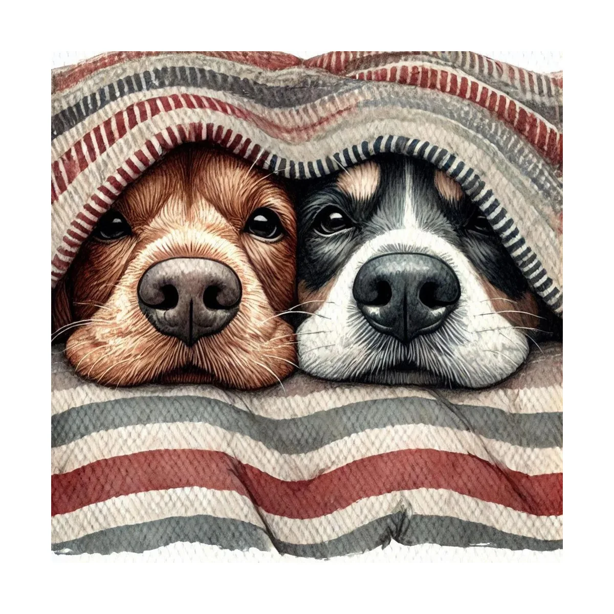 1 Stück 40x40 cm/15,74 Zoll, 11Ct/14Ct Kreuzstich-Set, DIY Valentinstagsgeschenk, Stickerei-Set für Festlichkeiten, Hunde unter der Decke – Detail 3