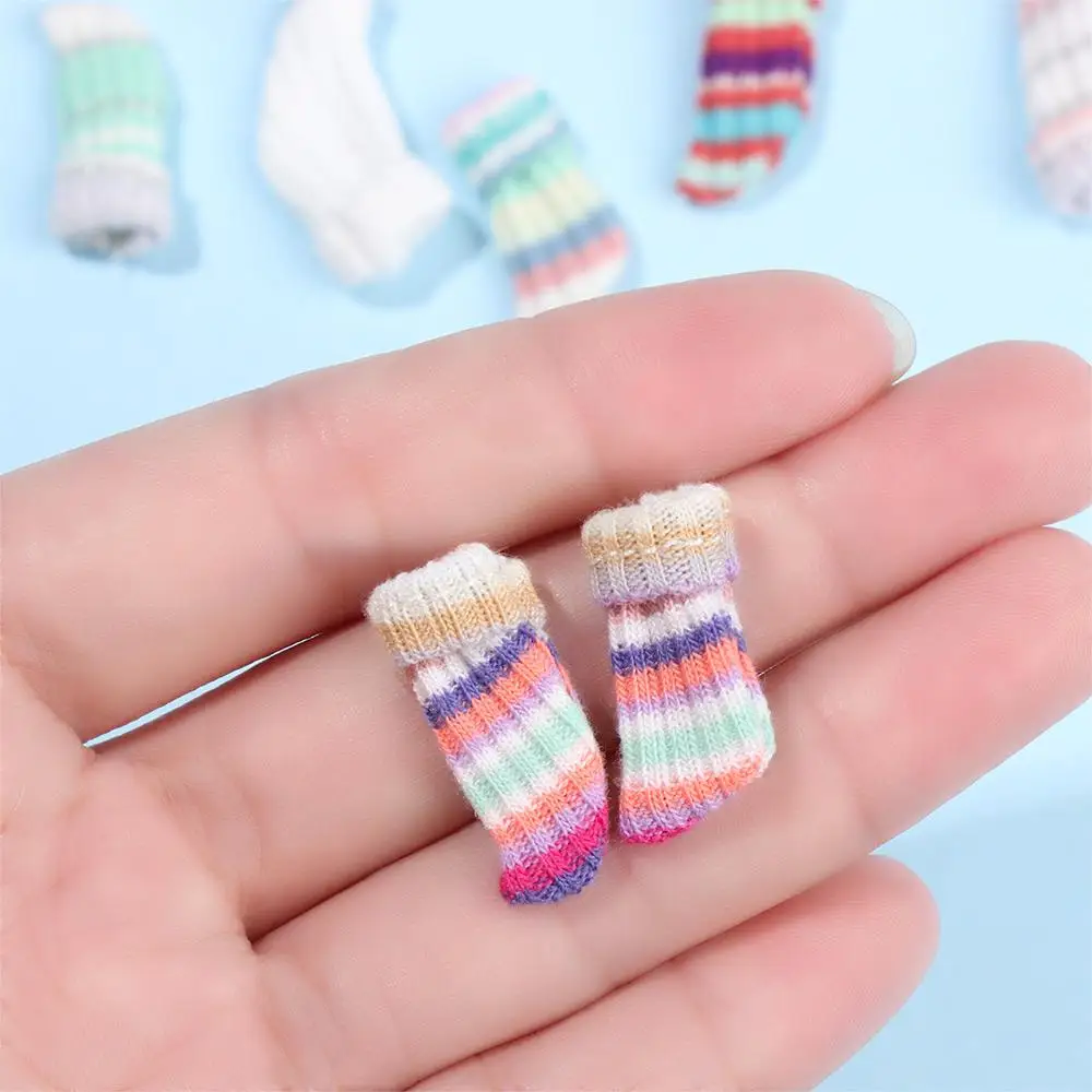 High Quality Multistyles Stripe Doll Socks Cute Mini Clothes Accessories Dollhouse Decoration For 1/3 1/4 1/6 1/12 Dolls