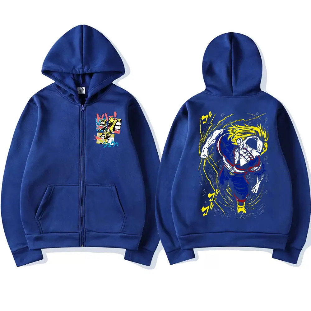 Anime My Hero Academia All Might Zipper Hoodies Men Women Fashion Long Sleeves Zip Up Hooded Sweatshirts Coats Jacket Streetwear - view 5