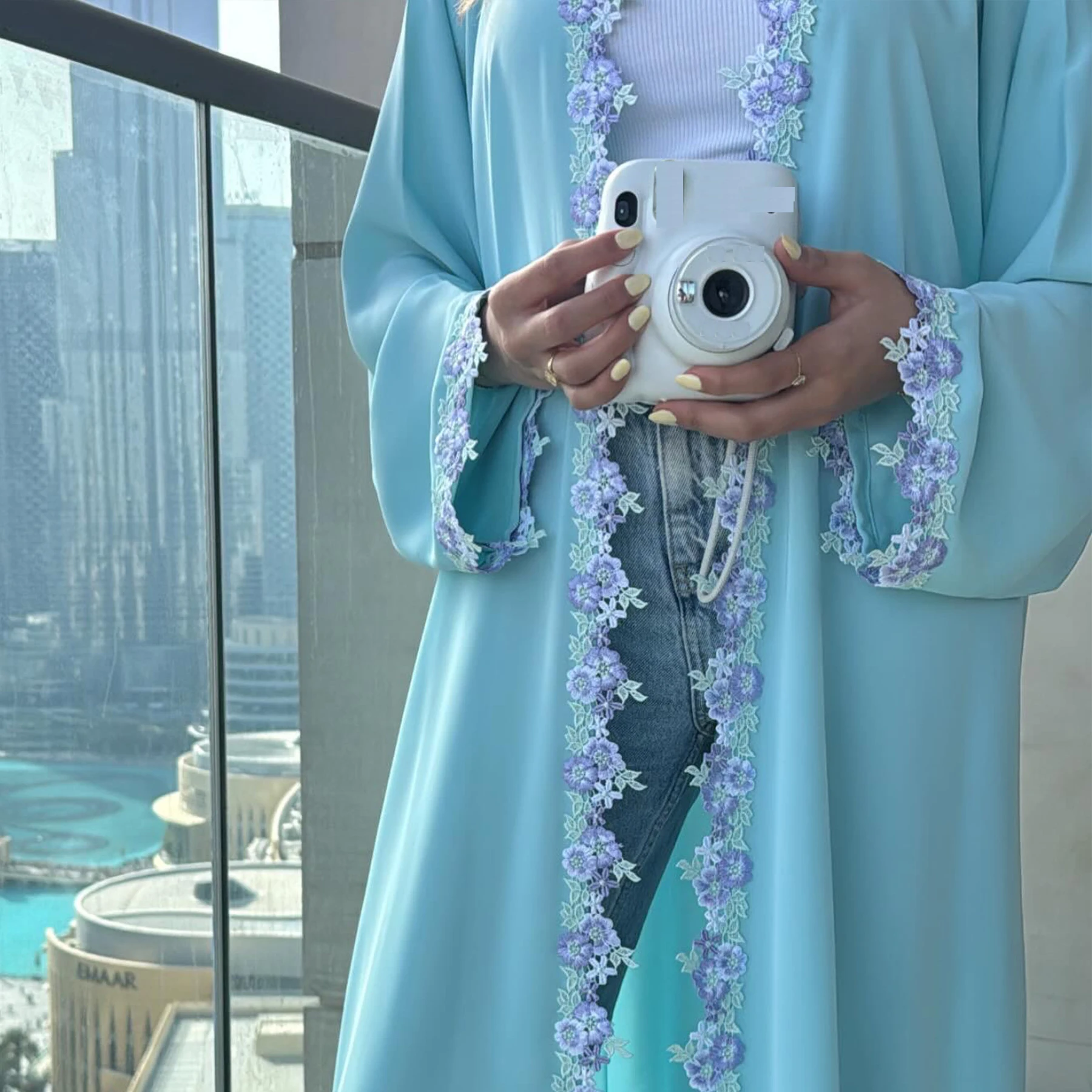 Dubai Abayas Open Kimono Embroidered Cardigan Women Maxi Dress Kaftan Robe Jalabiya Muslim Islamic Clothing Turkey Arab Caftan