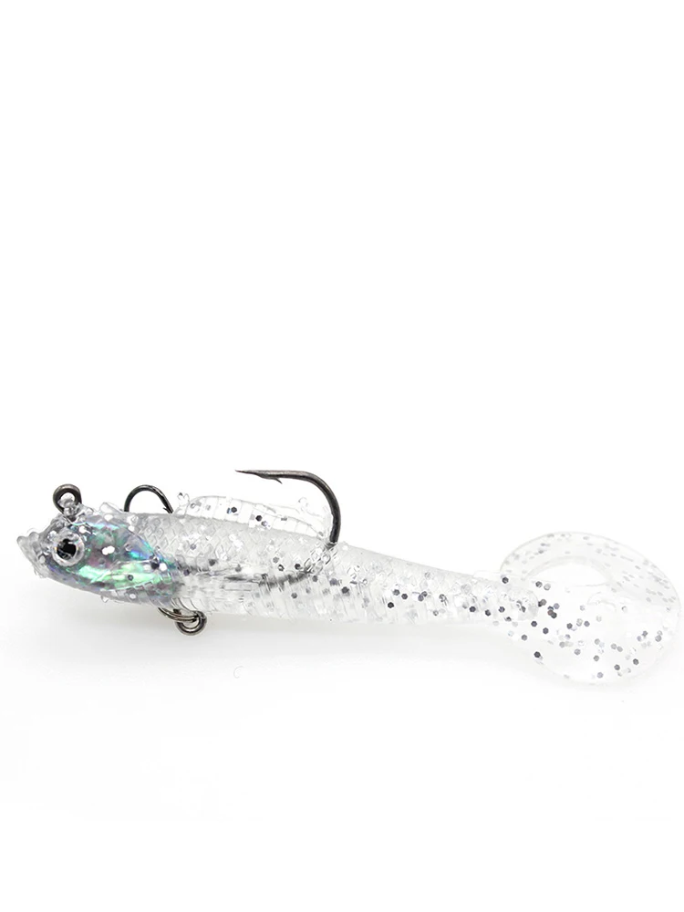 6 pièces queue de bain appât de pêche gabarit Wobblers appâts souples appâts artificiels en Silicone bar de mer carpe cuillère appât de pêche