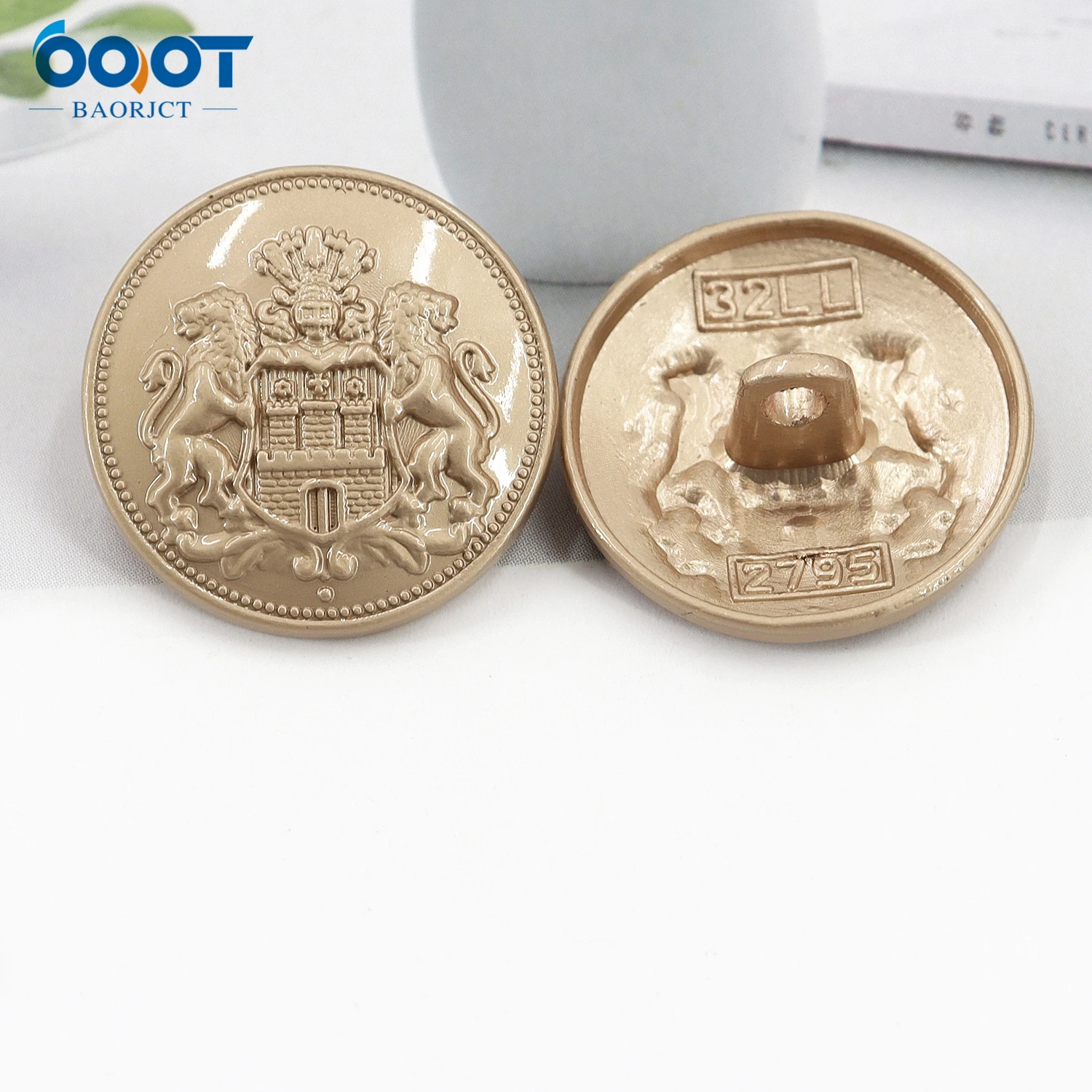 Metal Button 10Pcs/Lot Gold Color 15/18/20/22/25mm Sweater Coat Decoration Shirt Button Accessories DIY JS-0598