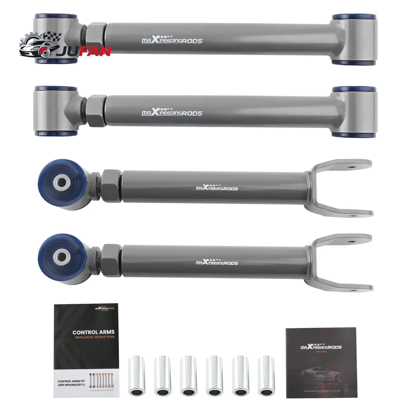 

MaXpeedingrods Factory 4x 0-8" Front Upper Lower Adjustable Control Arms Suspension Kit for Jeep Wrangler TJ 1997-2006 Cherokee