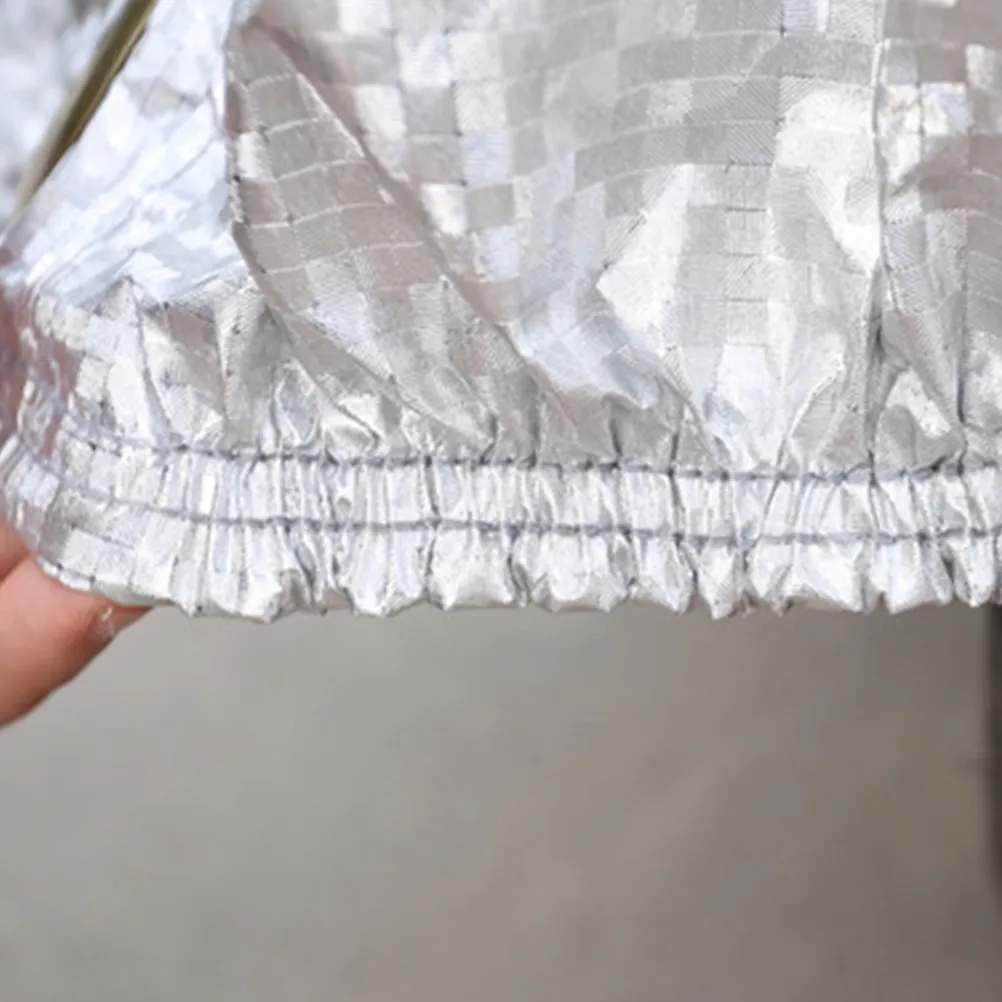 

Универсальный чехол для мотоцикла, серебристый, размер L, для улицы, пыле- и снегозащитный, с отверстием для замка, светоотражающий