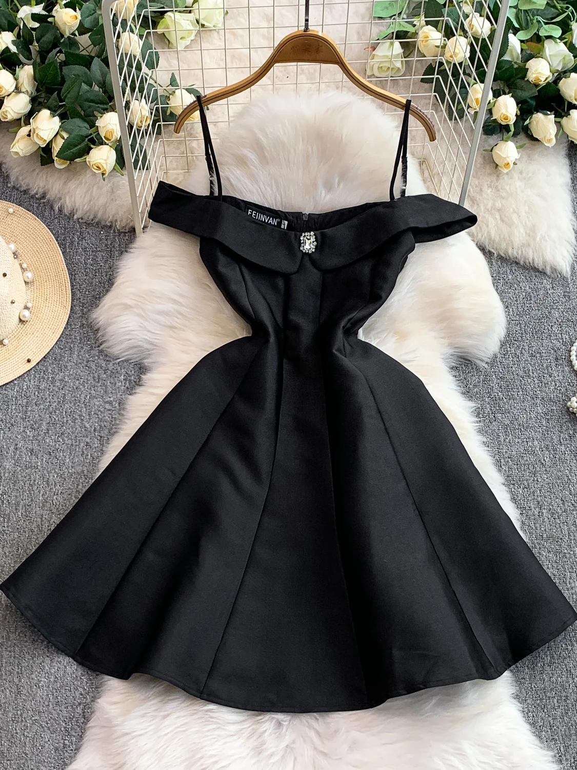 Ele حزام واحد Dr المرأة الخريف الشتاء الاسمية عيد ميلاد جمع ثوب عالية الخصر ألف خط تنورة No-Sve Bodycon #2