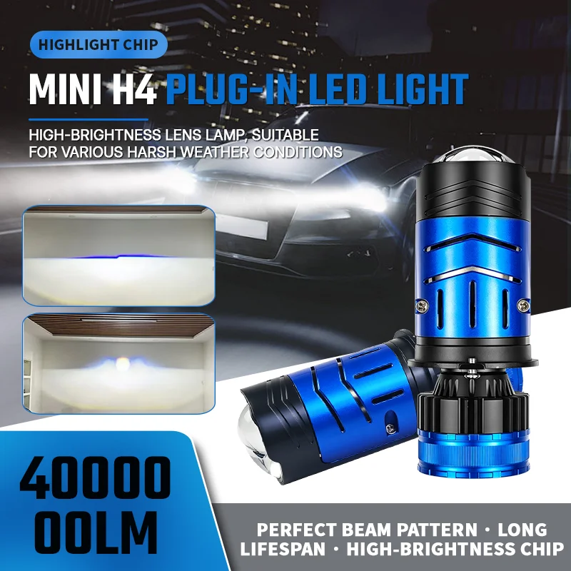 H4 LED Headlight Bulb Projector Lens CANBUS Super Bright 6500K Turbo Fan Car Light 9003/HB2 For Cars/Motorcycles 5000000LM
