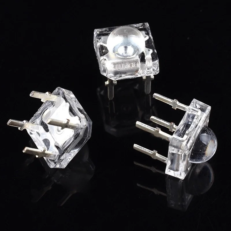 10 Pz F3Mm F5Mm Piranha A Testa Tonda Led Perlina Luminosa Evidenzia Verde Rosso Blu Bianco Giallo Luce