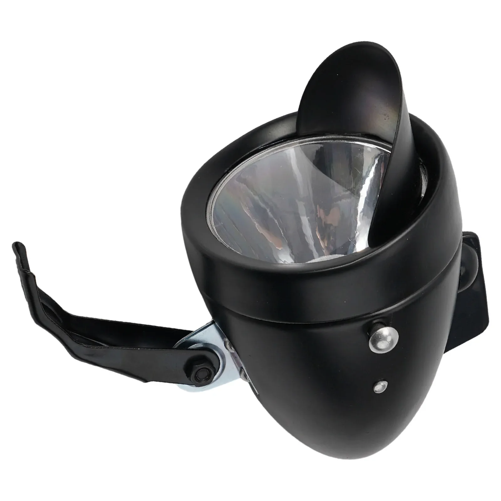 

Battery Headlight Bicycle Black/Silver Flashlight Head Kit Lamp Vintage White Bike Chrome Fog Light Front LED New