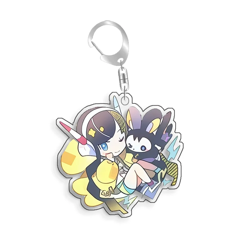 For Pokemon Elf Qikchu Acerola Hilda Gold Mallow Blue Red Lyra Acrylic Selfmade Cartoon Cute Anime Keychain Pendant Toy Gift