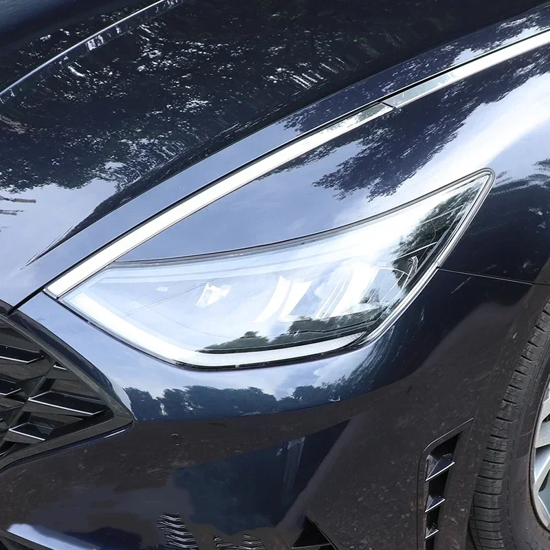 

For Hyundai Sonata DN8 10th 2020 2021 2Pcs Headlights Film Blackened Protective TPU Transparent Membrane Car Sticker Accessories