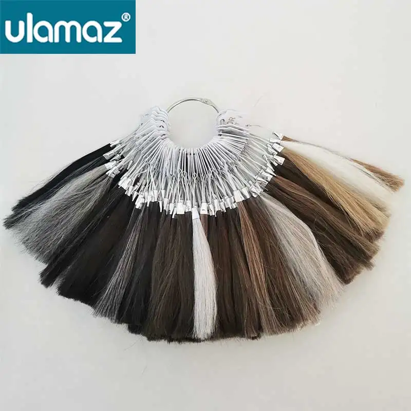 Anillo de Color/rueda para salón de belleza, tabla de muestras, anillos de muestras para extensiones de cabello humano