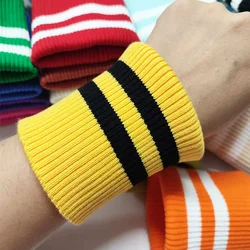 Striped Rib Cuff Fabric Thick Rib Cotton Good Elastic For Autumn Winter Clothing Coat Hoodies Sportswear Sleeve Cuff 2Pcs