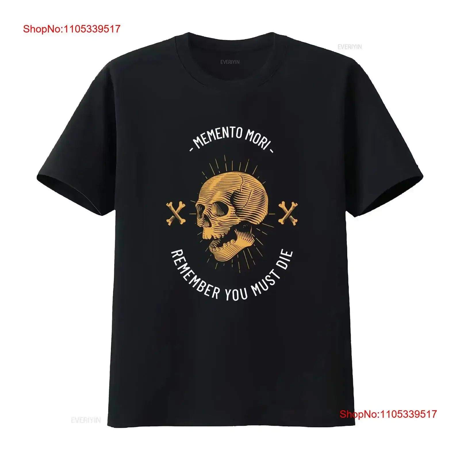 Memento Mori T Shirt Skull and Crossbones Stoic Stoicism philosophy vintage Washed Casual Soft graphic designer clothes