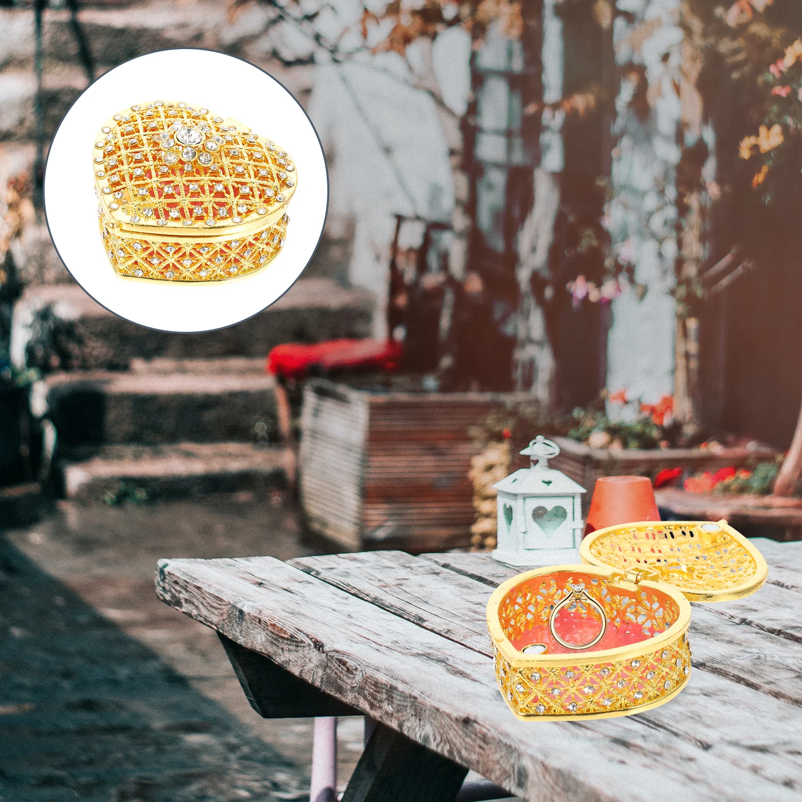 Heart-Shaped Earring Case Exquisite Necklace Box Jewelry Storage Supply Bedroom Living Room Dormitory Decorative Organizer