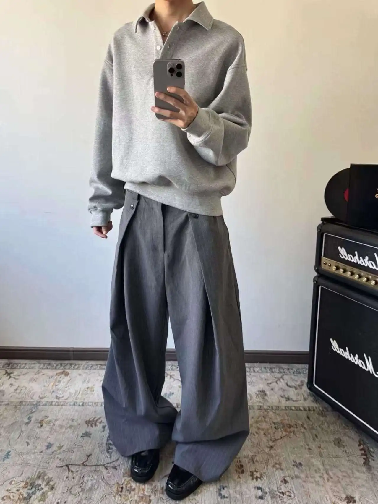 

Мужские повседневные брюки трапециевидной формы в полоску в стиле ретро, свободные широкие брюки с драпировкой и силуэтом, летняя одежда из полиэфирного волокна