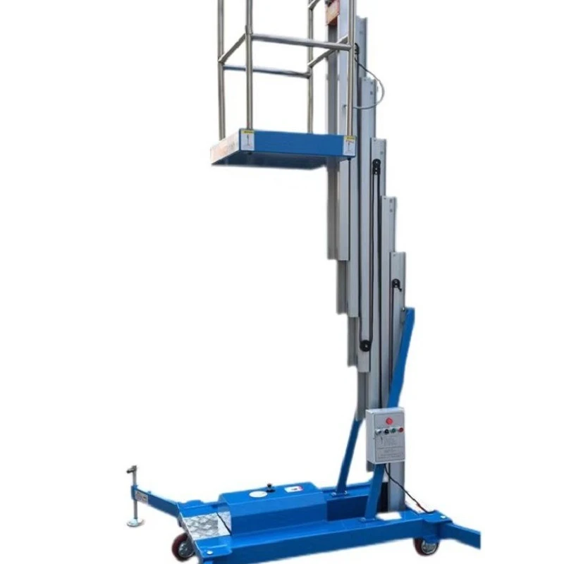 Aluminum alloy elevator Hydraulic electric lifting platform Double column monorail 10 meters Small mobile elevator