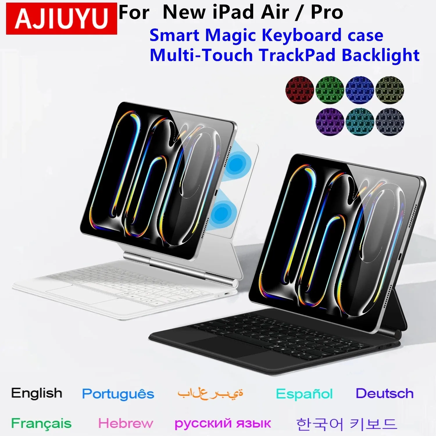 Magic Keyboard for iPad Pro 13 11 M5 2025 Smart Magnetic Case for iPad Air 13 Pro 11 12.9 Air 4 5 A16 Keyboard Cover Multi-Touch