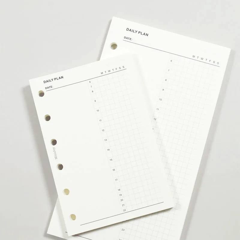 Minimalist Hand Ledger Loosening Paper A6A7 Dual Direction Timeline Daily Plan Schedule Loosening Page Replacement Core