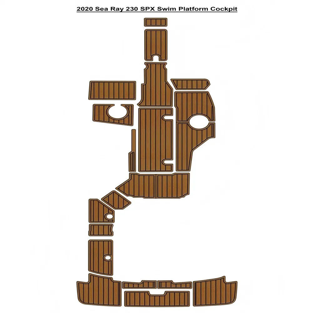 

2020 Sea Ray 230 SPX Swim Platform Cockpit Pad Boat EVA Form Faux Teak Deck Floor Mat SeaDek MarineMat Style Adhesive