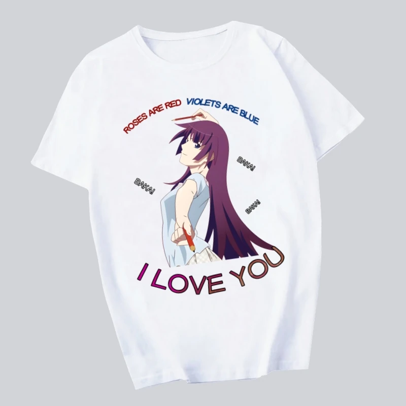 

Senjougahara Harajuku Man T Shirts Tees Shirt Tops Design Short-Sleeved Aesthetic Anime T Shirt