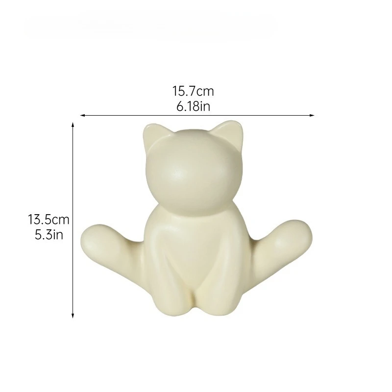 Modern Cream Style Creative Ceramic Cat Ornament Living Room Display Cabinet TV Console Decor Desk Entryway Decoration Present