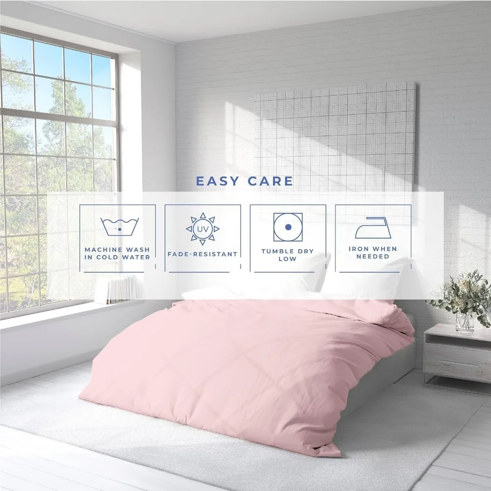 قطعة واحدة من غطاء لحاف بحجم كينغ فقط - 100% قطن مصري ساتين 600 خيط عدد فائق النعومة ومتين ومريح