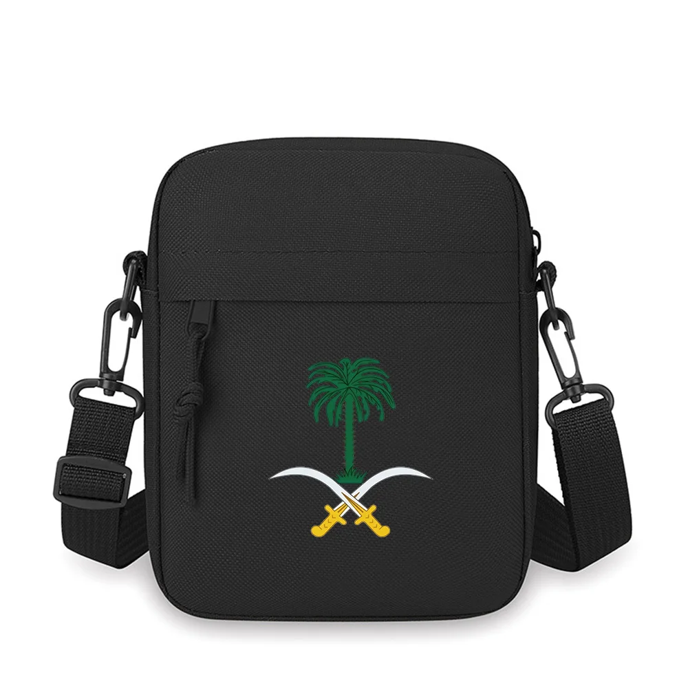 Palm tree crossed swords logo Men Crossbody Bag Single Shoulder Women Cartoon Anime Film Printing Design Unisex