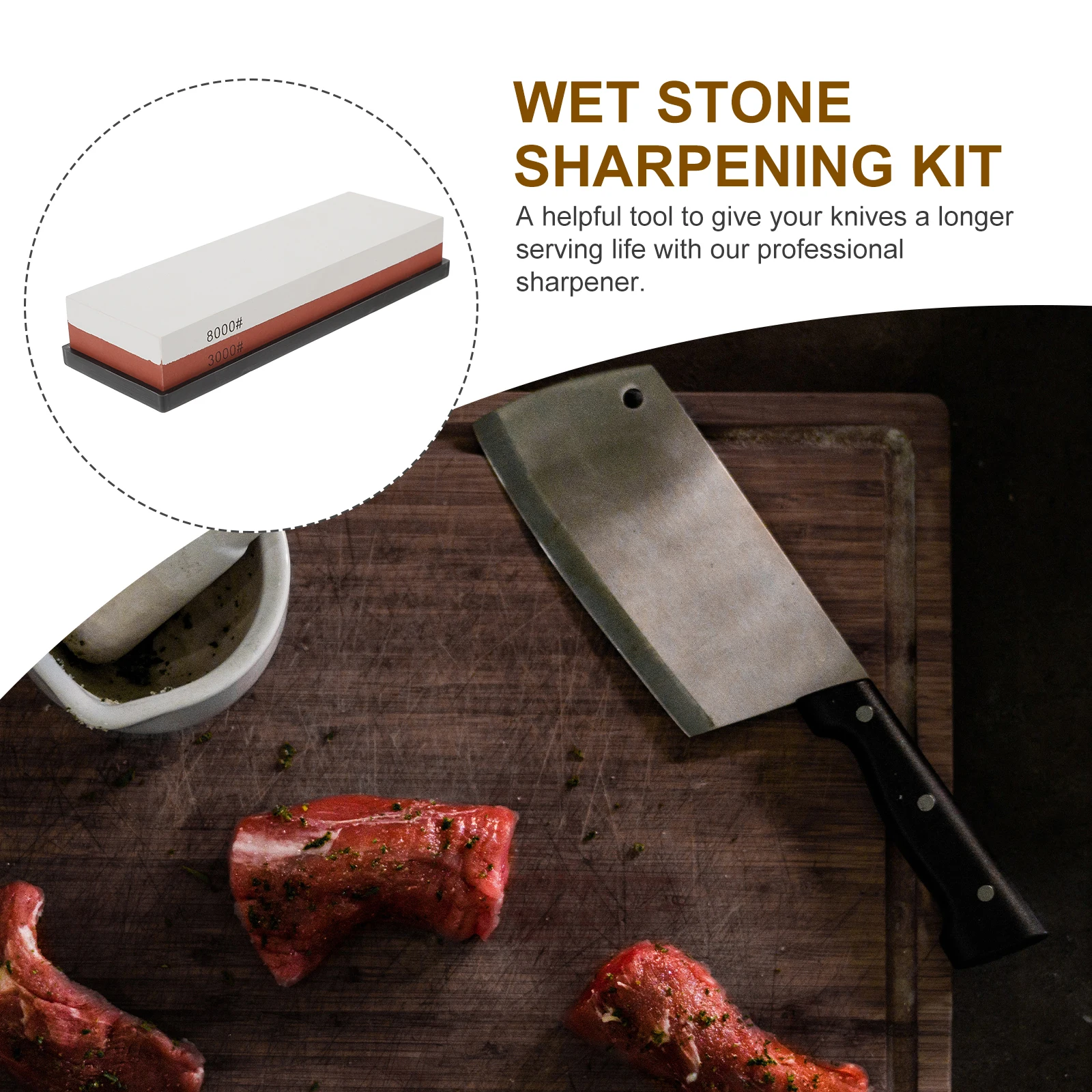 

Sharpening /8000 Grit Kitchen Knife Scissors Wet Stone Sharpener Tool Polishing Durable Household Gift