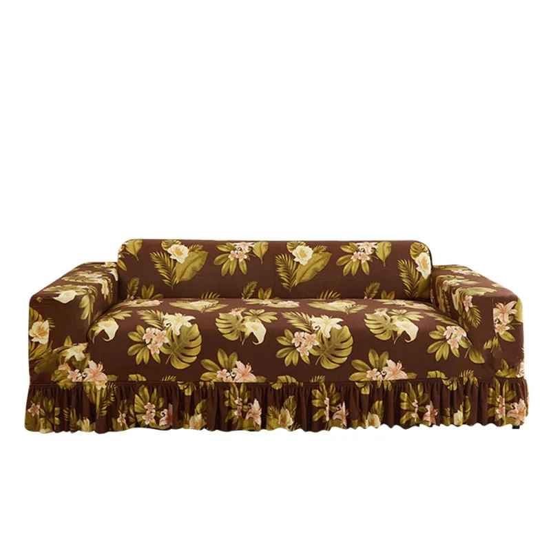 Printed Elastic Skirt Hem Sofa Cover, Full Coverage, Dirt-proof, Multi-functional Sofa Cover, Anti-slip Sofa Cover Cover