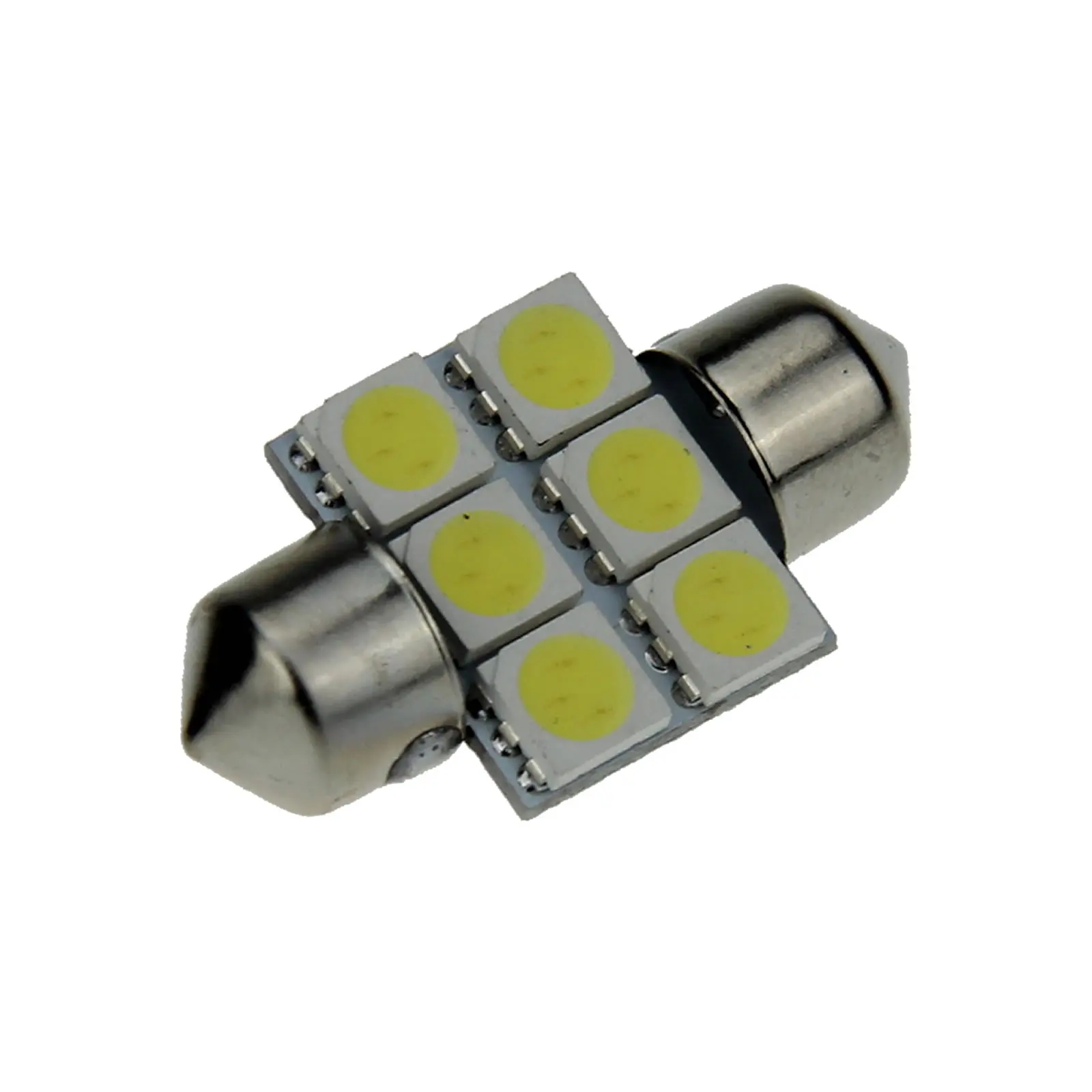 1x White RV 31MM Festoon Blub Reading Lamp 6 Emitters 5050 SMD LED 32mm I004-W