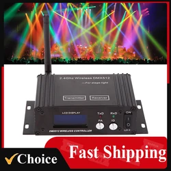 2.4G Wireless DMX 512 Controller Transmitter Receiver LCD Display Power Adjustable Repeater Lighting Controller