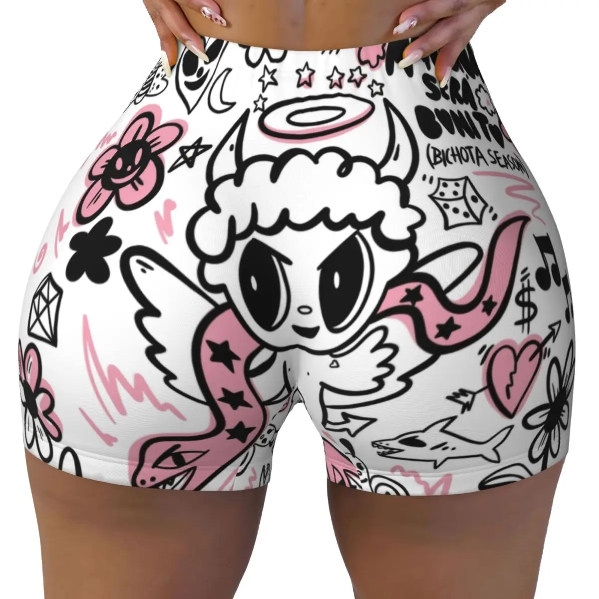 Custom Reggae Ainger Karol G Bichota Season Biker Running Workout Shorts Women Gym Athletic Yoga Shorts