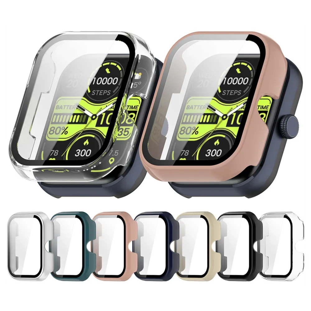 PC Full Protective Case For HAYLOU Watch 4 HF011 Glass Screen Protector Cover Hard Shell Bumper Frame Case