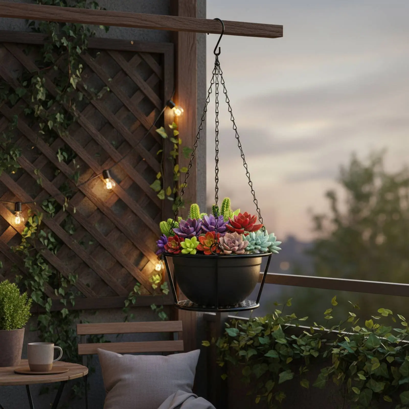 Iron Hanging Planter Easy to Hang Metal Hanging Basket Metal Wall Planter Sturdy Structure Home Decoration Weather Resistant