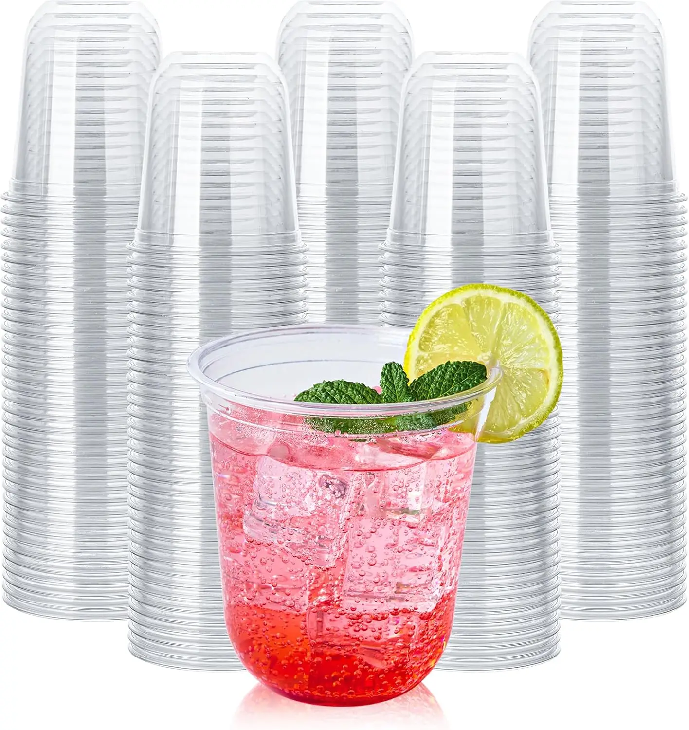 

12 oz Compostable Clear Plastic Cold Cups, 100 Pack Biodegradable Disposable Cups, BPA & PFAS Free, Plant-Based Plastic