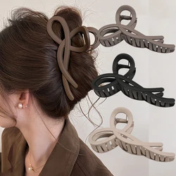 13CM Large Bow Ribbon Hair Claw Crab Matte Hairpins Ponytail Hair Accessories Women Acrylic Hair Clips Girls Barrettes Headbands