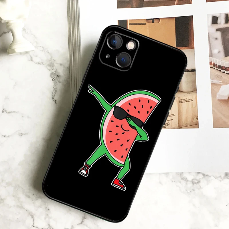 Simpatica custodia estiva con anguria alla frutta per iPhone 11 12 13 14 15 Pro Max Plus 12 13 Mini X XR XS Max 7 8 SE 2020 Cover Coque