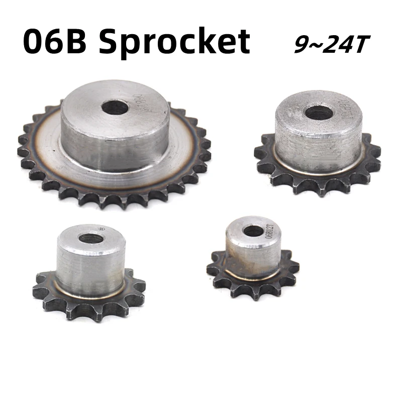 06B Sprocket 9/10/11/12/13/14/15/16/17/18/19/20/21/22/23/24 Teeth A3 Steel Industrial Drive Sprocket Mechanical Roller Sprocket