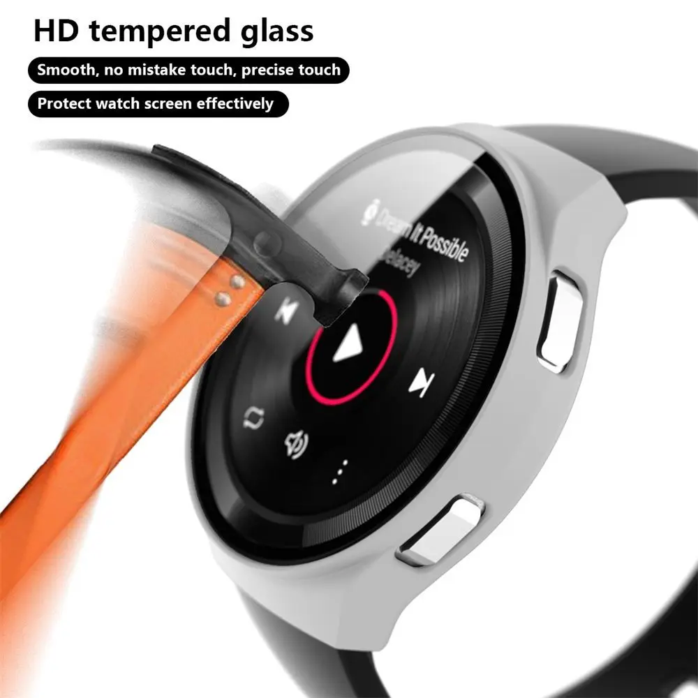 Slim Bracelet Wristbands Screen Protector 9H Tempered Glass Full Cover Matte Hard PC Case For HUAWEI WATCH GT 2e 46mm