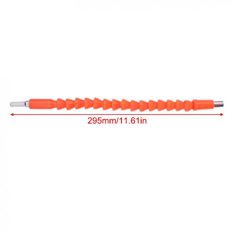 Arbre flexible universel Orange de 295mm, Extension de perceuse électrique pour tête de tournevis et connexion de perceuse