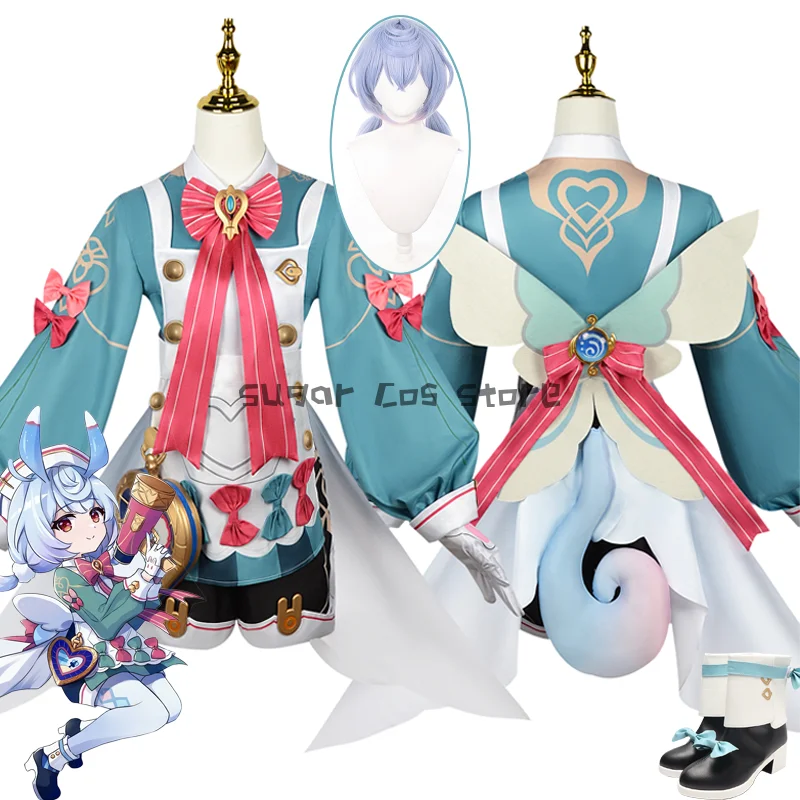 Game Genshin Impact Sigewinne Cosplay Costume Fontaine Uniform Wig Shoe Halloween Carnival Party Outfit Costume Women Men Custom