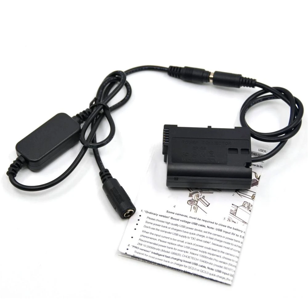 12V-24V Step-Down Power Adapter Cable +EP-5B EN-EL15 Dummy Battery for Nikon Z7 Z6 D850 D810 D800E D750 D610 D600 Camera