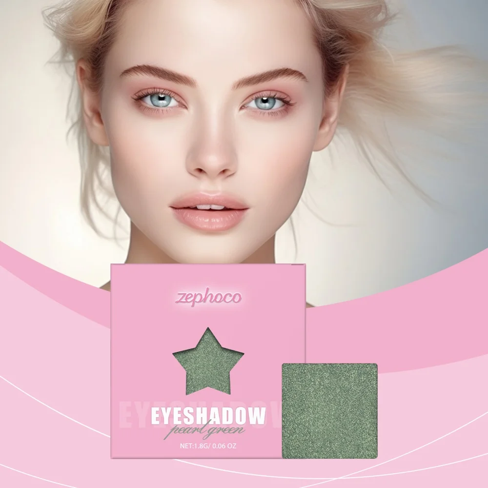 

Pearl green monochrome eye shadow plate super color+waterproof, sweat proof and non flying powder! 12H long-lasting shine