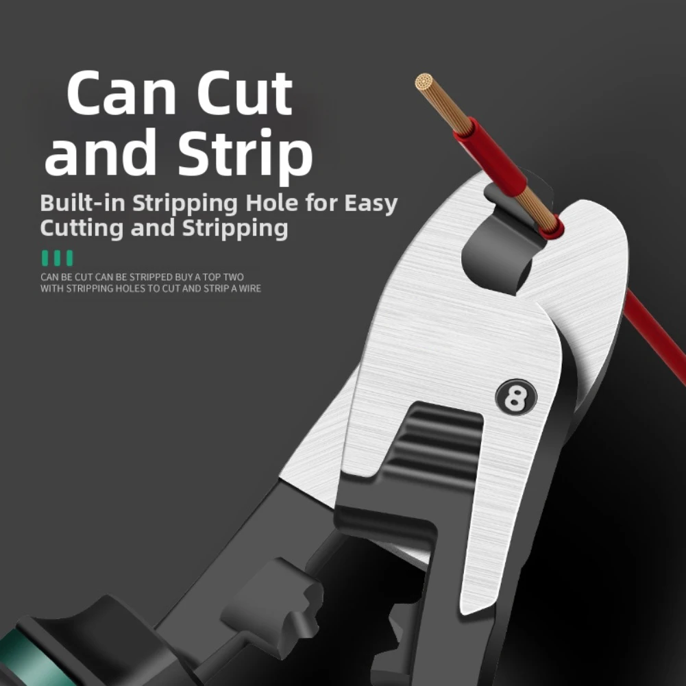 6 Inch for cable Cutter with Integrated Stripping Slots and Comfortable Rubber Coated Handles for Wire Cutting