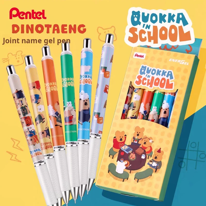 

Гелевая ручка Pentel, милый мультяшный стиль, DINO TAENG, совместный бренд Quokka, школьные японские канцелярские принадлежности, школьные принадлежности