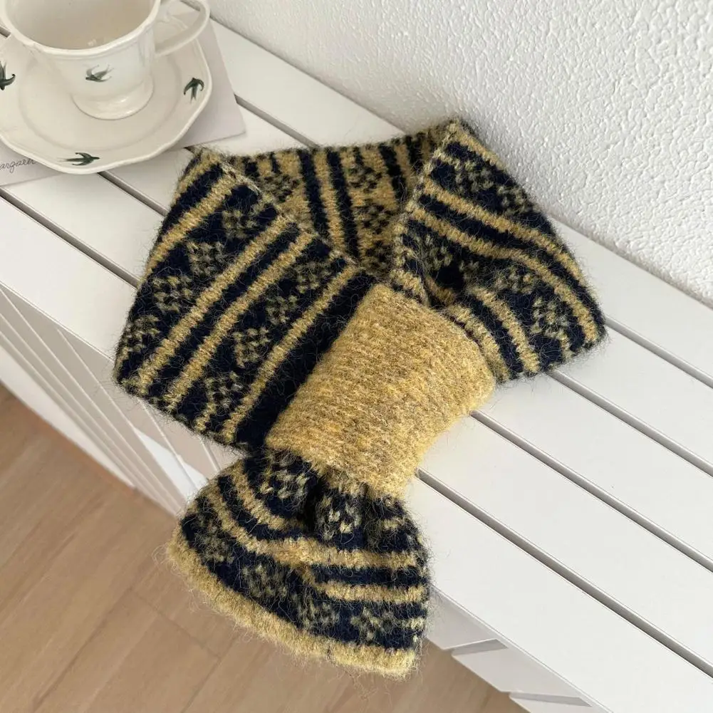 وشاح مريح مطبوع عليه نسيج وشاح شتوي أنيق مع تصميم فتحة صغيرة وطباعة سميكة ودافئة مقاومة للرياح للطقس #2