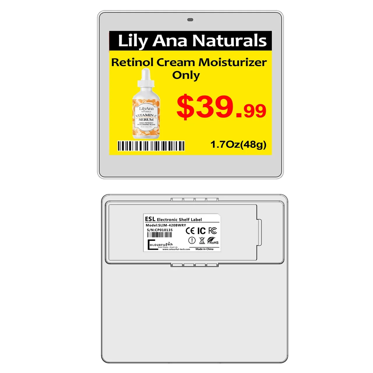 4 Color Wireless Control 4.2inch BWRY Electronic Shelf Label E-ink Display ESL Price Tag